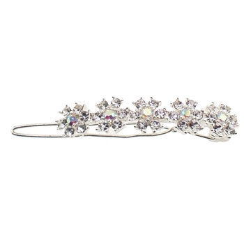 HB HairJewels - Austrian Crystal Snowflake Hair Barrette - White Diamond